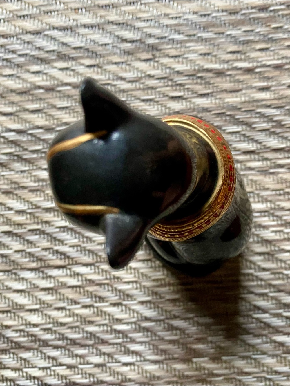 Vtg Lenox EGYPTIAN CAT GODDESS FIGURINE Porcelain Black Gold Accent 1995 Retired - Picture 9 of 12